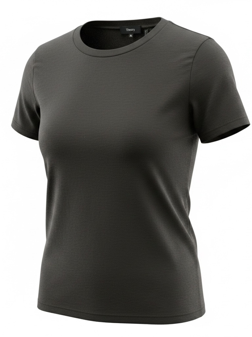 Theory Brown Crew Neck Tee Medium Quiet Luxury Minimalist Basic